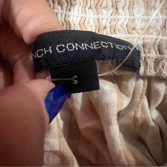 NWT women's French connection Flippa Poplin Gingham off the shoulder size small - Picture 5 of 6